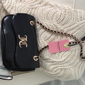 Juicy Couture Black Crossbody Bag with Gold Accents